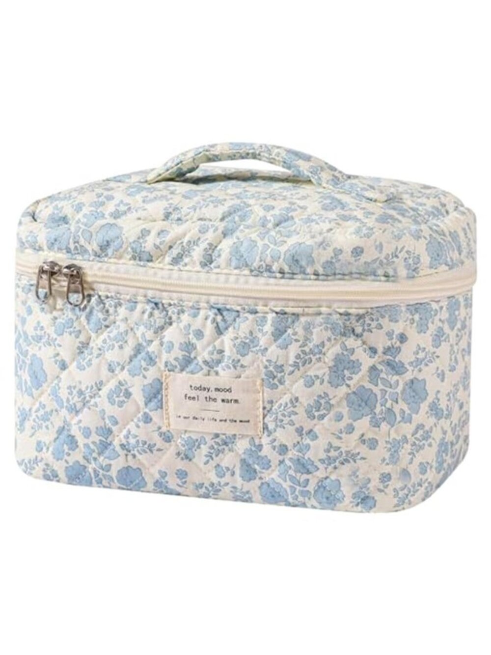 Gosect Large Makeup Bag, Cute Cosmetic Bag for Women Girls, Floral Coquette